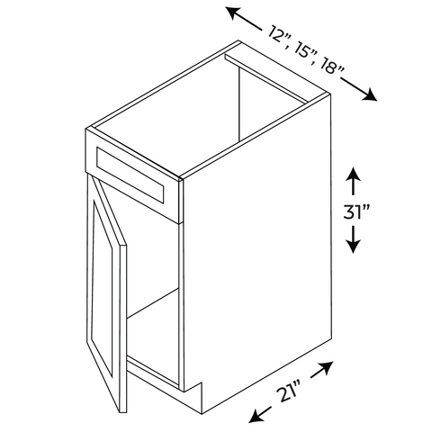 12"Wide Vanity Base Cabinet