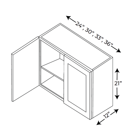 21” High Wall Cabinets Double Door